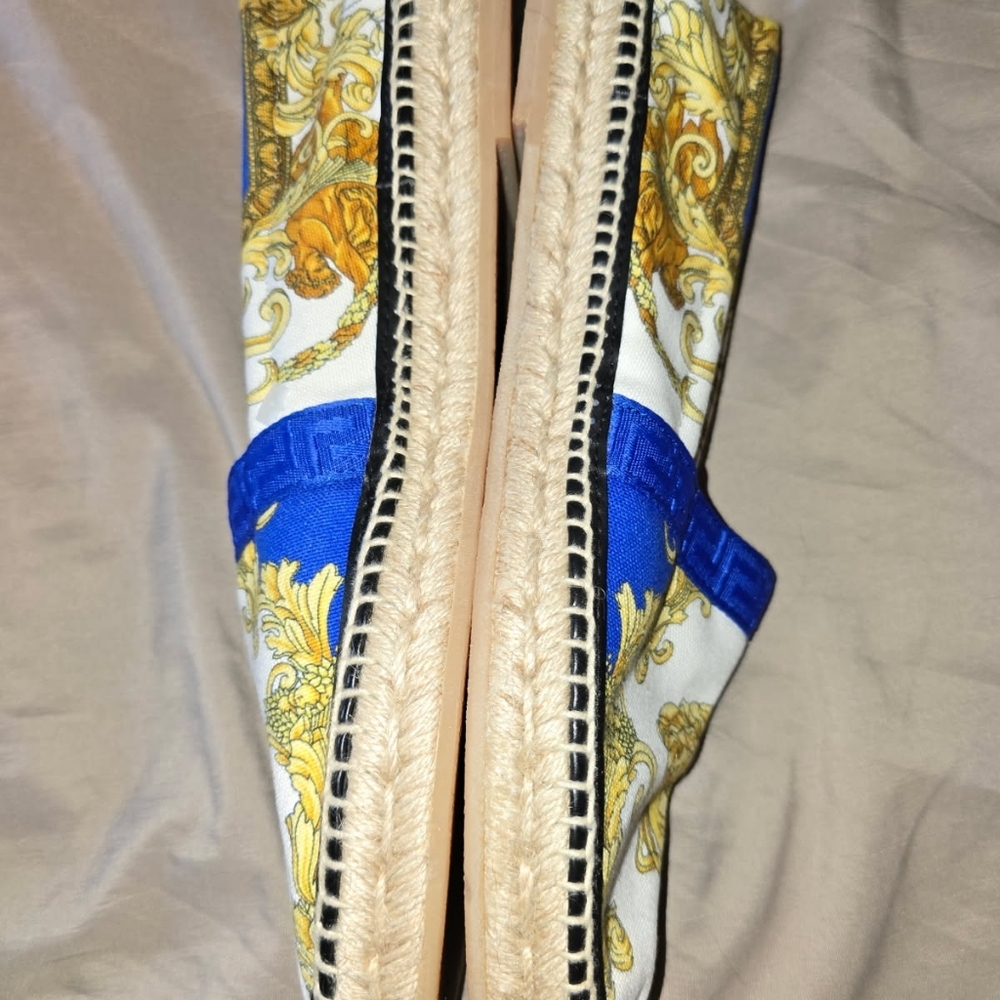Versace Blue and Gold Medusa Espadrilles - Picture 8 of 12